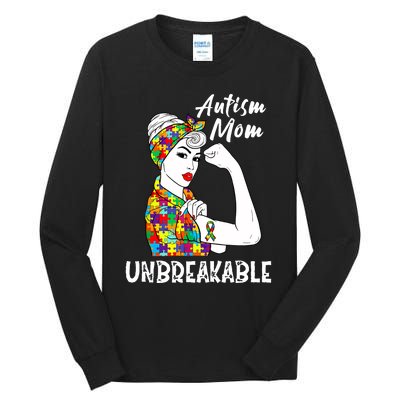 Autism Mom Unbreakable Awareness Autistic Mother Mama Women Tall Long Sleeve T-Shirt