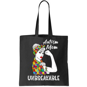 Autism Mom Unbreakable Awareness Autistic Mother Mama Women Tote Bag