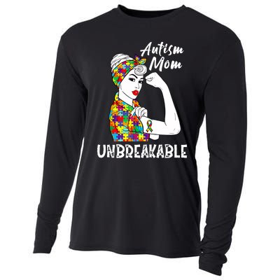 Autism Mom Unbreakable Awareness Autistic Mother Mama Women Cooling Performance Long Sleeve Crew