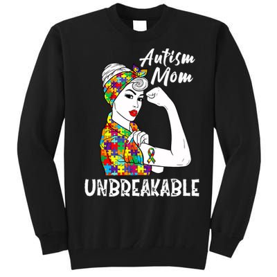 Autism Mom Unbreakable Awareness Autistic Mother Mama Women Tall Sweatshirt