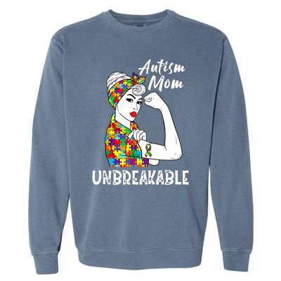 Autism Mom Unbreakable Awareness Autistic Mother Mama Women Garment-Dyed Sweatshirt