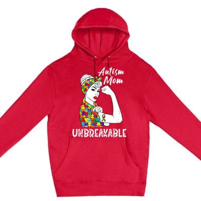 Autism Mom Unbreakable Awareness Autistic Mother Mama Women Premium Pullover Hoodie