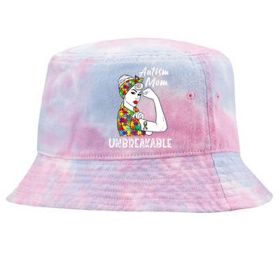 Autism Mom Unbreakable Awareness Autistic Mother Mama Women Tie-Dyed Bucket Hat