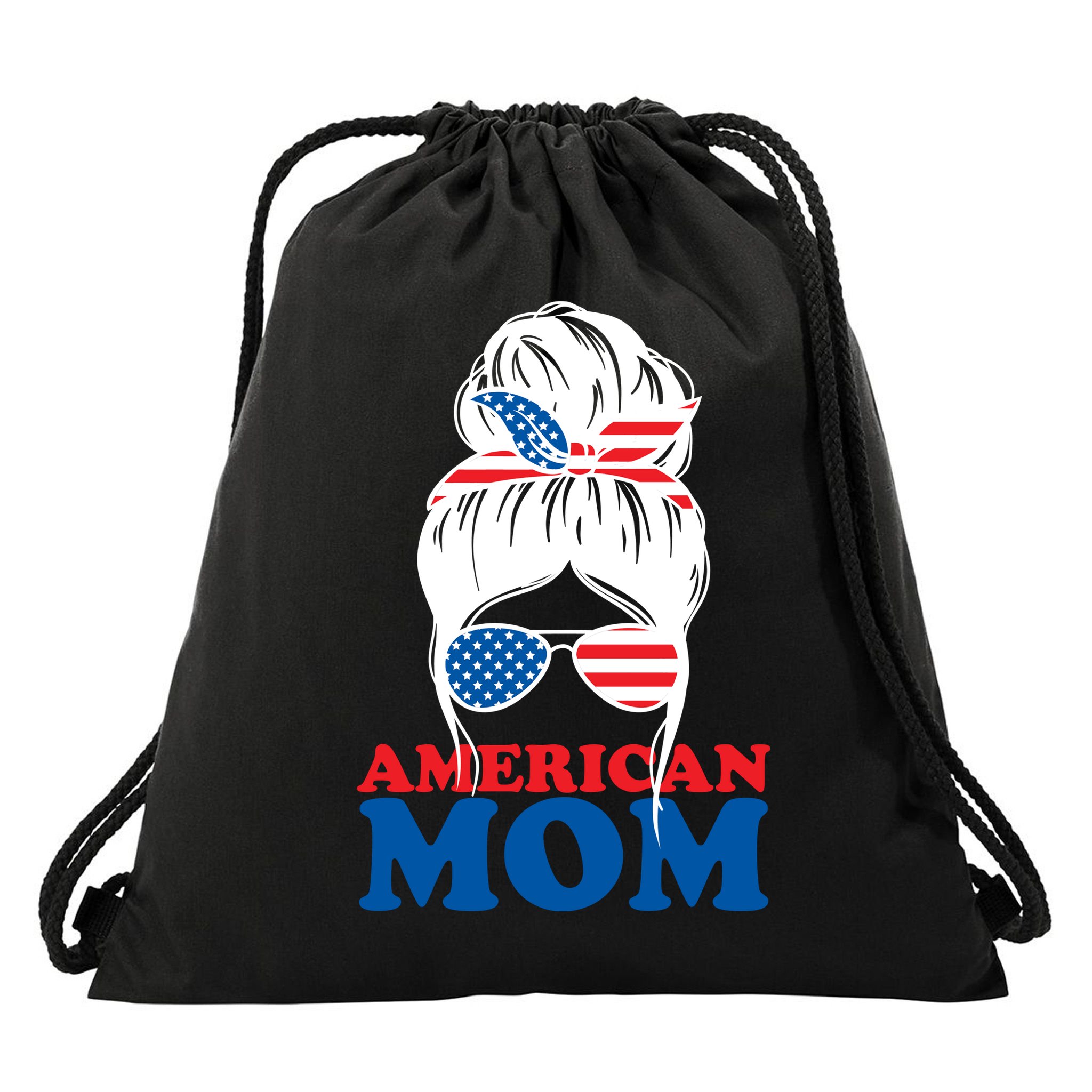 American Mom Usa Hair Bun Drawstring Bag