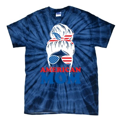 American Mom Usa Hair Bun Tie-Dye T-Shirt