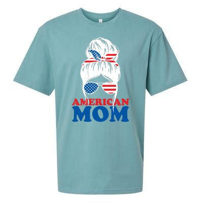 American Mom Usa Hair Bun Sueded Cloud Jersey T-Shirt