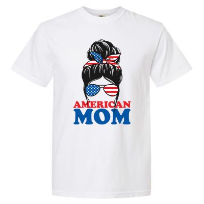 American Mom Usa Hair Bun Garment-Dyed Heavyweight T-Shirt