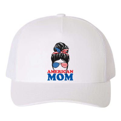 American Mom Usa Hair Bun Yupoong Adult 5-Panel Trucker Hat