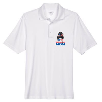 American Mom Usa Hair Bun Men's Origin Performance Piqué Polo