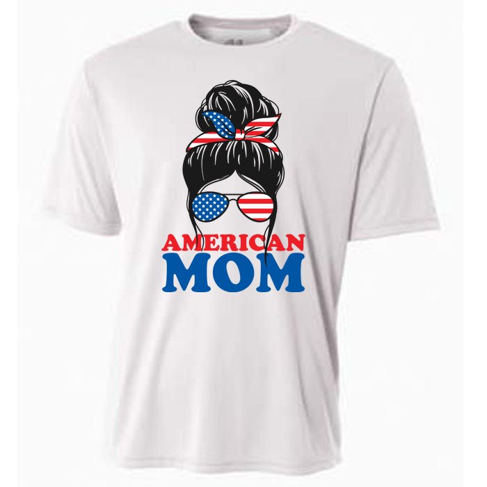 American Mom Usa Hair Bun Cooling Performance Crew T-Shirt