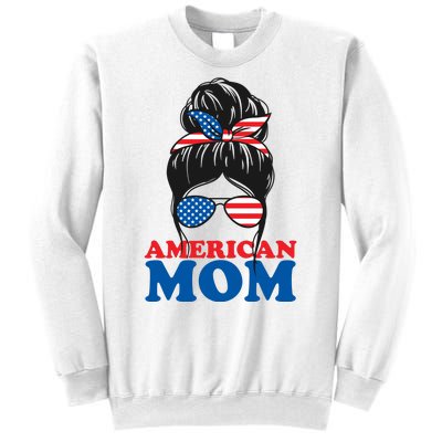 American Mom Usa Hair Bun Sweatshirt