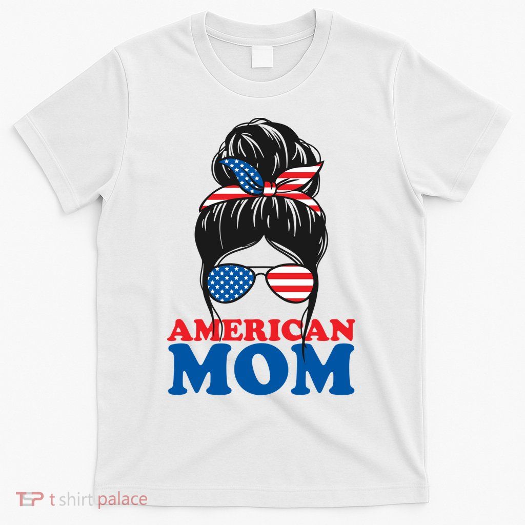 American Mom Usa Hair Bun T-Shirt