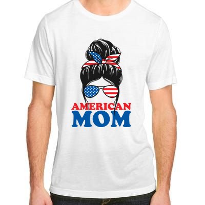 American Mom Usa Hair Bun Adult ChromaSoft Performance T-Shirt