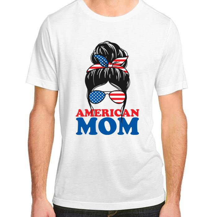 American Mom Usa Hair Bun Adult ChromaSoft Performance T-Shirt