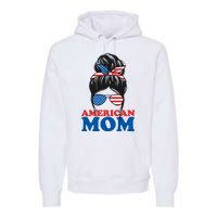 American Mom Usa Hair Bun Premium Hoodie