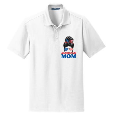 American Mom Usa Hair Bun Dry Zone Grid Polo