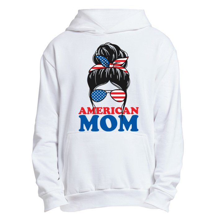 American Mom Usa Hair Bun Urban Pullover Hoodie