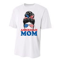 American Mom Usa Hair Bun Performance Sprint T-Shirt