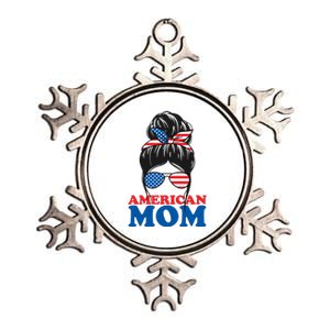 American Mom Usa Hair Bun Metallic Star Ornament