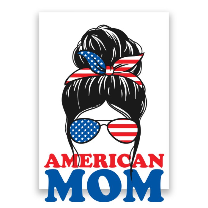 American Mom Usa Hair Bun Poster