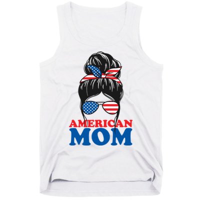 American Mom Usa Hair Bun Tank Top
