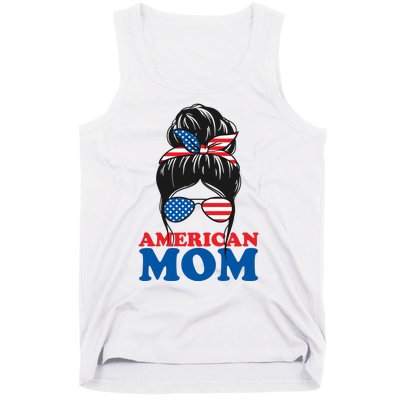 American Mom Usa Hair Bun Tank Top