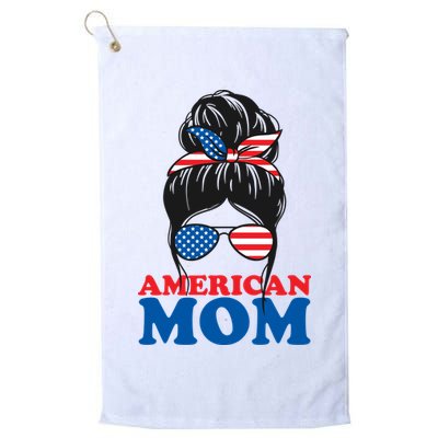 American Mom Usa Hair Bun Golf Towel