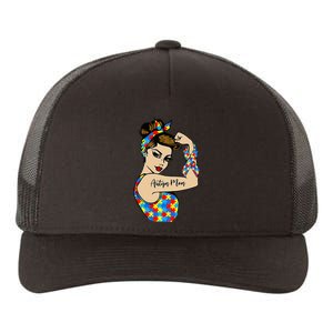 Autism Mom Unbreakable Rosie The Riveter Strong Woman Power Yupoong Adult 5-Panel Trucker Hat