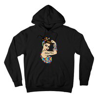 Autism Mom Unbreakable Rosie The Riveter Strong Woman Power Hoodie