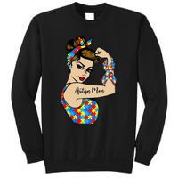 Autism Mom Unbreakable Rosie The Riveter Strong Woman Power Sweatshirt