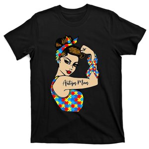 Autism Mom Unbreakable Rosie The Riveter Strong Woman Power T-Shirt