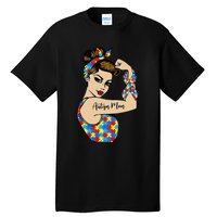 Autism Mom Unbreakable Rosie The Riveter Strong Woman Power Tall T-Shirt