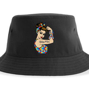 Autism Mom Unbreakable Rosie The Riveter Strong Woman Power Sustainable Bucket Hat