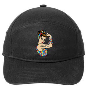 Autism Mom Unbreakable Rosie The Riveter Strong Woman Power 7-Panel Snapback Hat