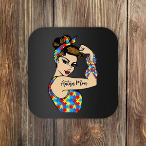 Autism Mom Unbreakable Rosie The Riveter Strong Woman Power Coaster