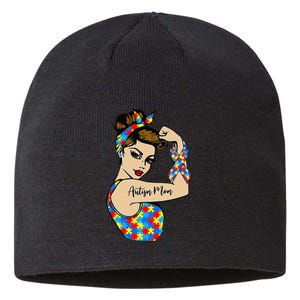 Autism Mom Unbreakable Rosie The Riveter Strong Woman Power Sustainable Beanie