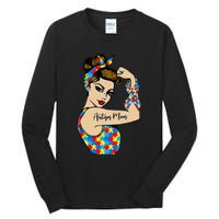 Autism Mom Unbreakable Rosie The Riveter Strong Woman Power Tall Long Sleeve T-Shirt