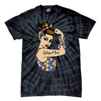 Autism Mom Unbreakable Rosie The Riveter Strong Woman Power Tie-Dye T-Shirt