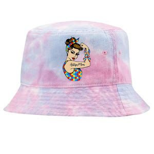 Autism Mom Unbreakable Rosie The Riveter Strong Woman Power Tie-Dyed Bucket Hat