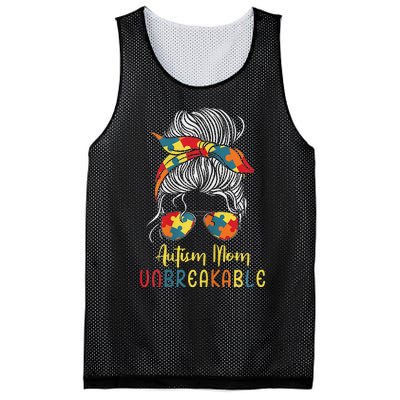 Autism Mom Unbreakable Autism Awareness Support Mesh Reversible Basketball Jersey Tank