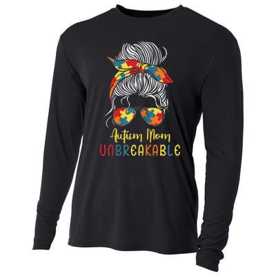 Autism Mom Unbreakable Autism Awareness Support Cooling Performance Long Sleeve Crew