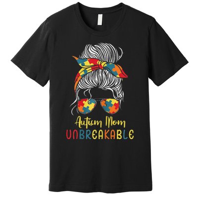 Autism Mom Unbreakable Autism Awareness Support Premium T-Shirt