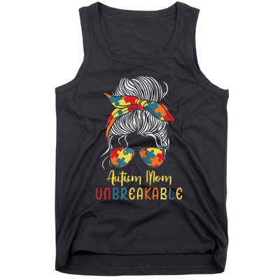 Autism Mom Unbreakable Autism Awareness Support Tank Top