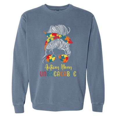 Autism Mom Unbreakable Autism Awareness Support Garment-Dyed Sweatshirt