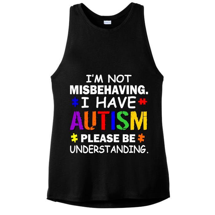 I'm Not Misbehaving I Have Autism Ladies PosiCharge Tri-Blend Wicking Tank