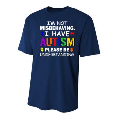 I'm Not Misbehaving I Have Autism Youth Performance Sprint T-Shirt