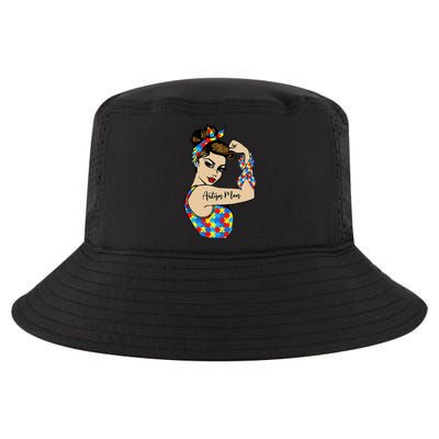 Autism Mom Unbreakable Rosie The Riveter Strong Woman Power Cool Comfort Performance Bucket Hat