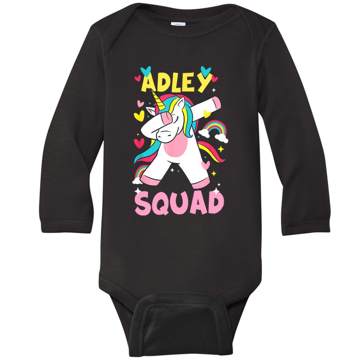 Adley Merch Unicorn Design Baby Long Sleeve Bodysuit