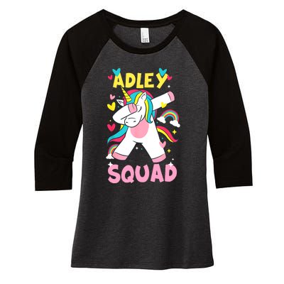 Adley Merch Unicorn Design Women's Tri-Blend 3/4-Sleeve Raglan Shirt