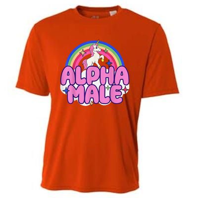 Alpha Male Unicorn Funny Sarcastic Ironic Weird Humor Cooling Performance Crew T-Shirt